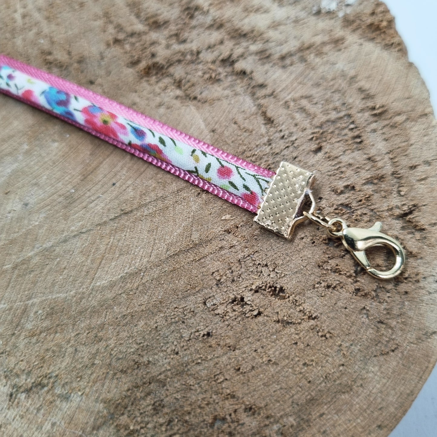 Bracelet cordon tissu liberty rose LILLY