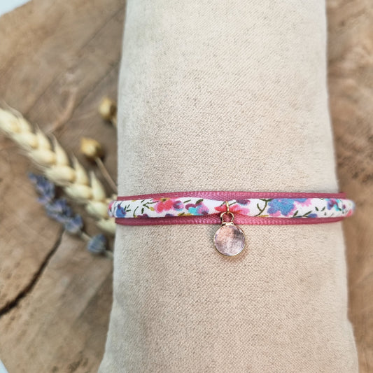 Bracelet cordon tissu liberty rose LILLY
