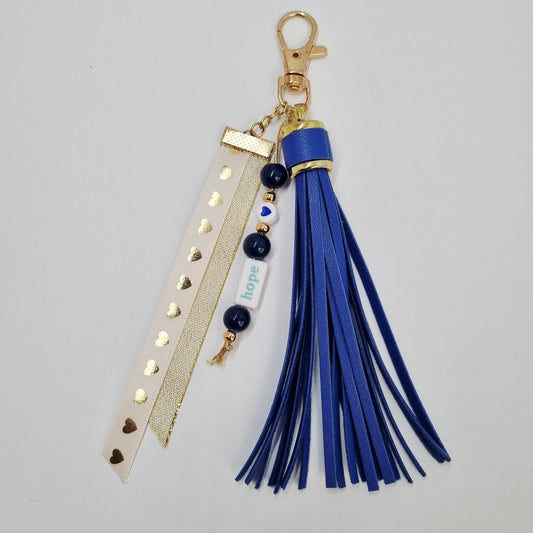 Bijou de sac porte clés grigri Blue Hope