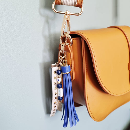Bijou de sac porte clés grigri Blue Hope