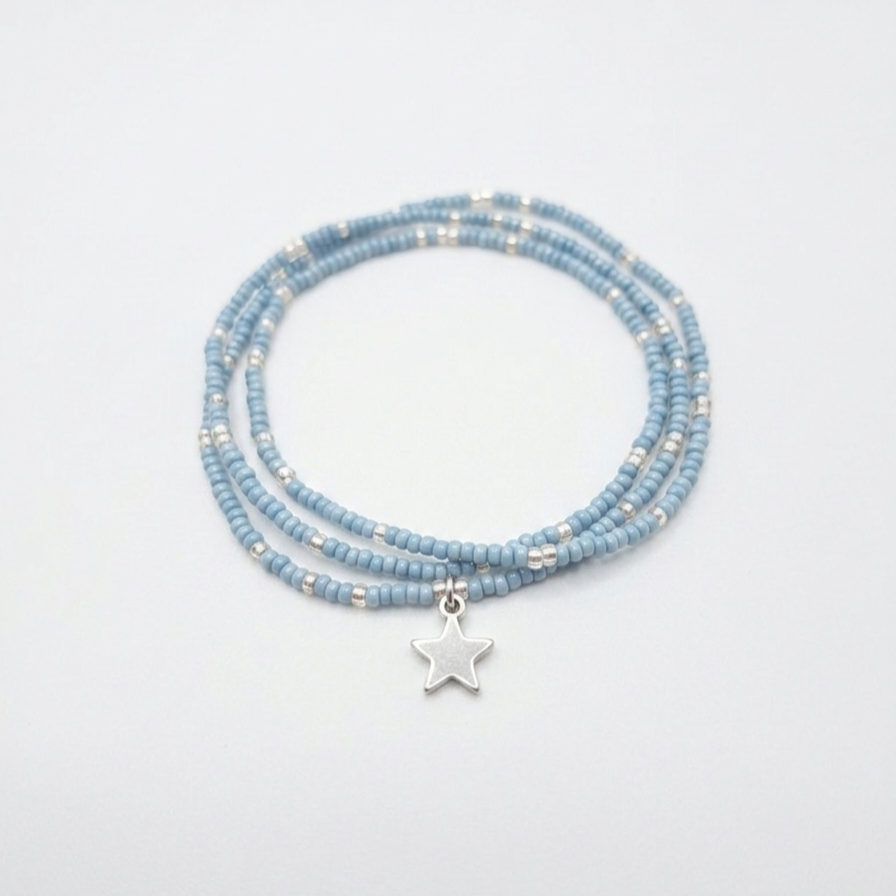 Bracelet perles et étoile acier multirangs transformable MISSY