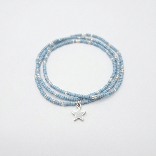 Bracelet perles et étoile acier multirangs transformable MISSY