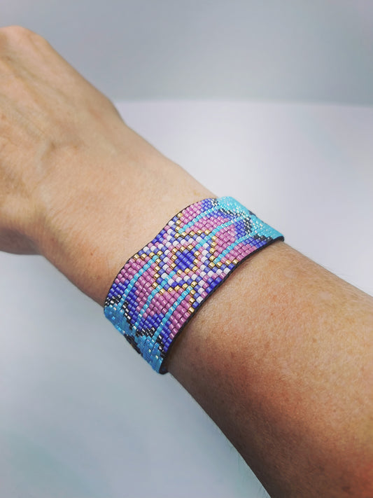 Bracelet manchette perles tissé amérindien Tallulah