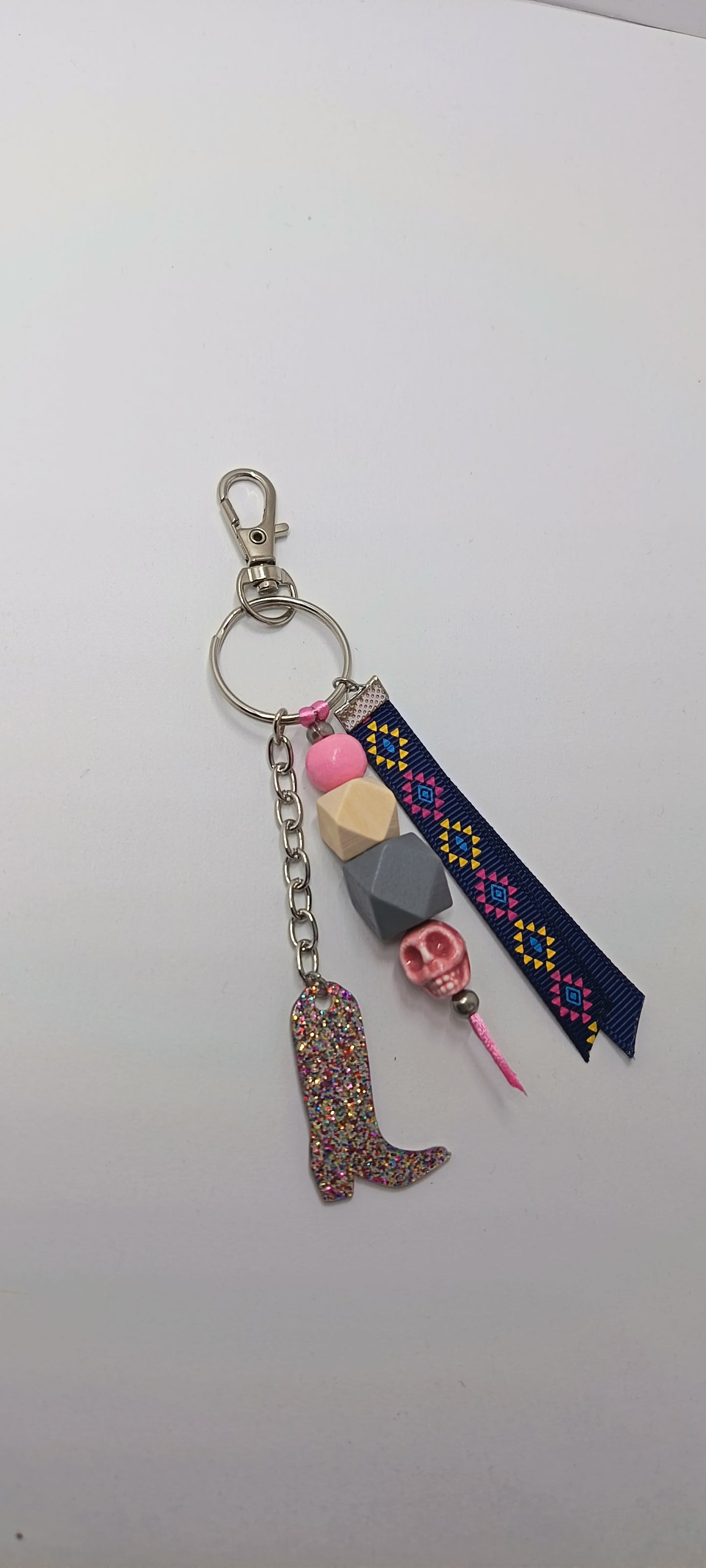 Porte clé bijou de sac rose pailletée Western Girl