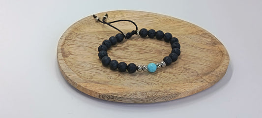 Bracelet homme pierre de lave acier WILL