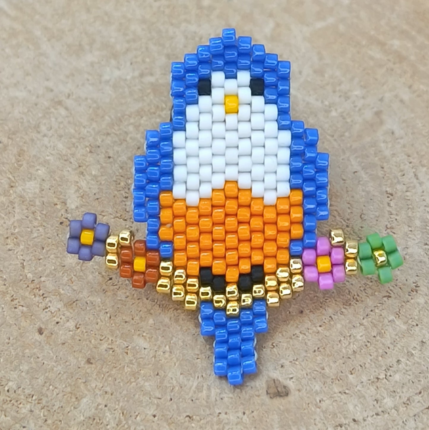 Broche oiseau en perles tissées Ti Zoiseau