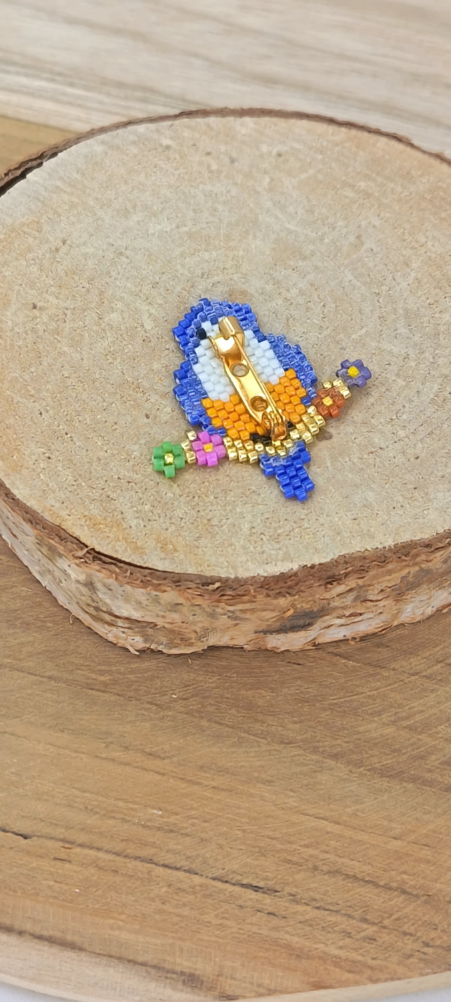 Broche oiseau en perles tissées Ti Zoiseau