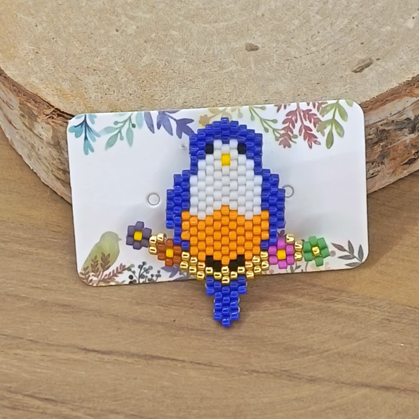 Broche oiseau en perles tissées Ti Zoiseau