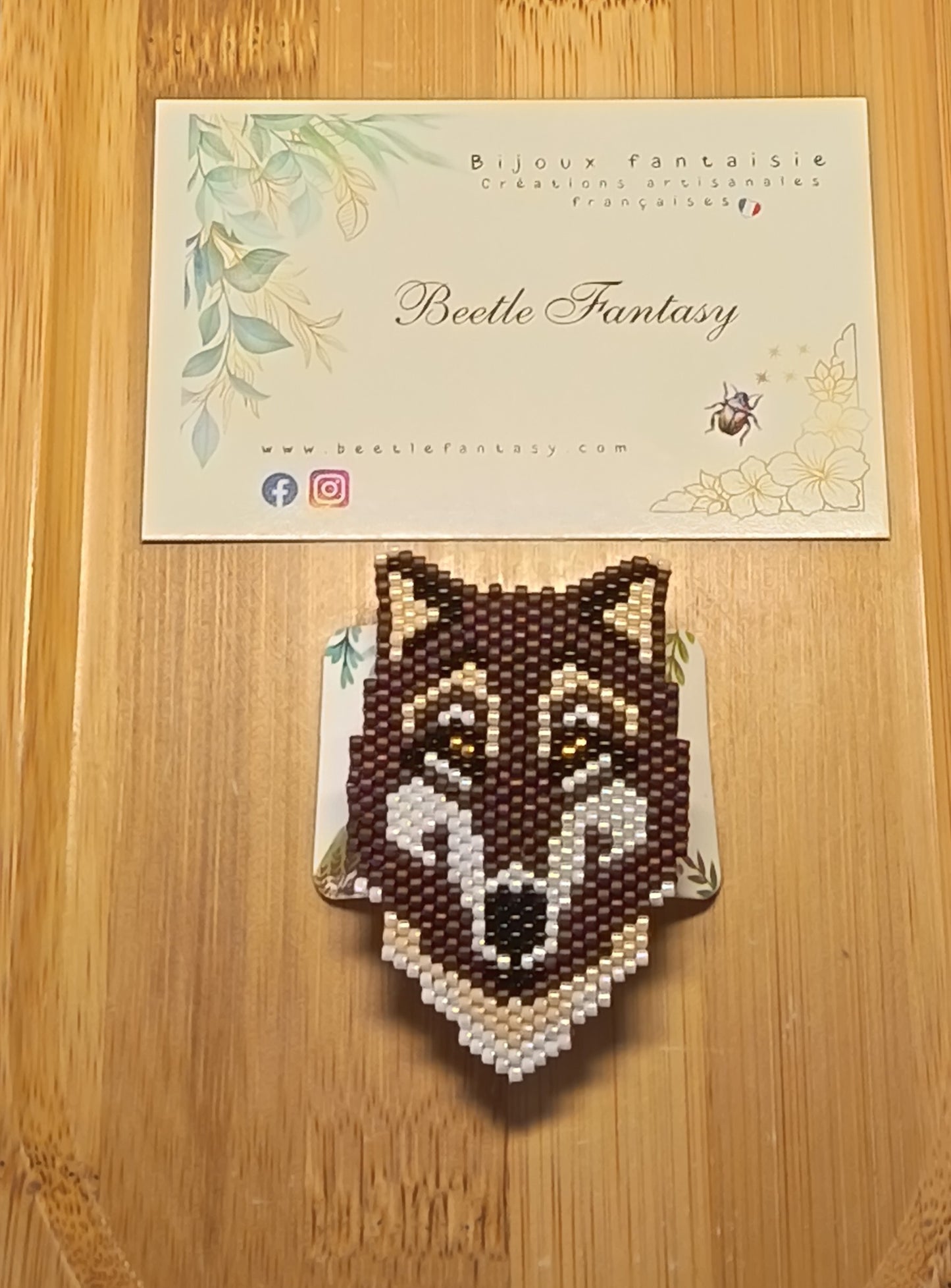 Broche artisanale Raoul le Loup